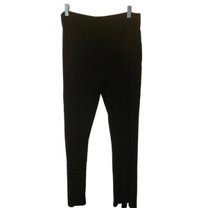 123 Flared legs Black Velvet Velour Casual Pull On  Pants Women Size L